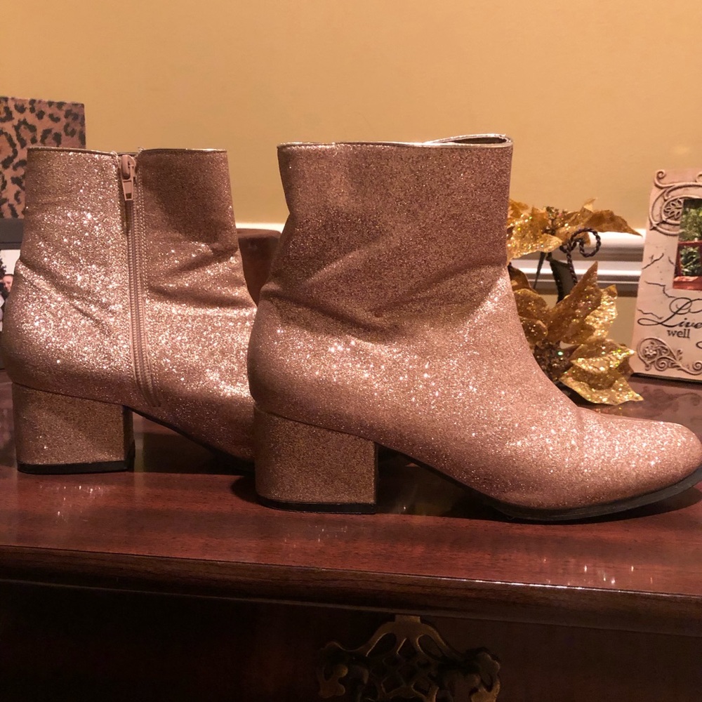 Rose Gold glitter boots